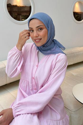 Sky Blue Cotton Fabric Straight Scarf