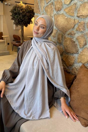 Lamelif Rami Şal Gümüş Gri