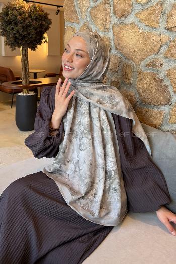 Lamelif Çiçek Desen Lara Soft Şal Mint Yeşili