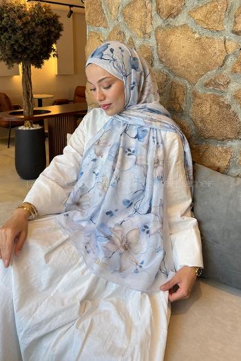 Lamelif Manolya Desen Lara Soft Şal Bebe Mavi