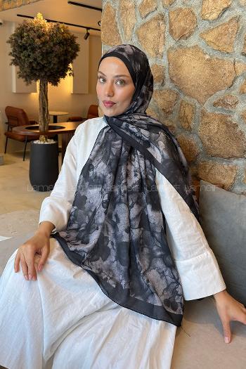 Lamelif Manolya Desen Lara Soft Şal Siyah