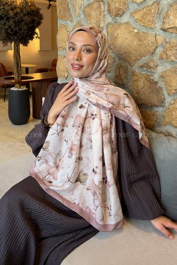 Lamelif Manolya Desen Lara Soft Şal Soft Gül