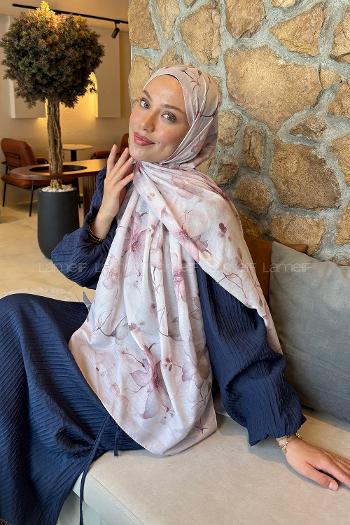 Lamelif Manolya Desen Lara Soft Şal Taş