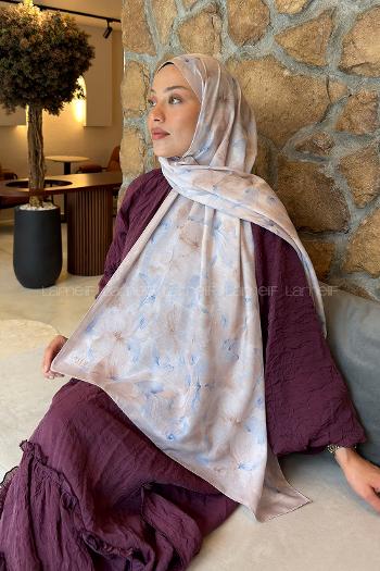 Lamelif Lale Desen Lara Soft Şal Taş