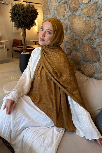 Camel Cotton Fabric Printed Shawl