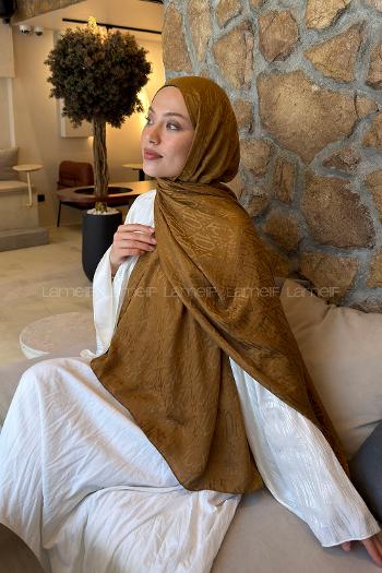 Camel Cotton Fabric Printed Shawl