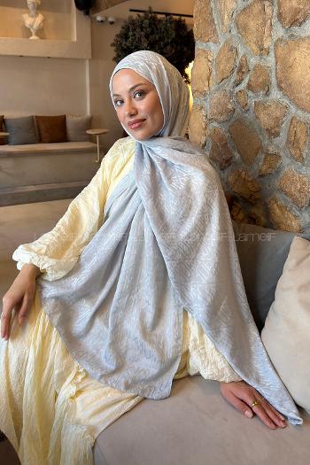 Silver Cotton Fabric Printed Shawl