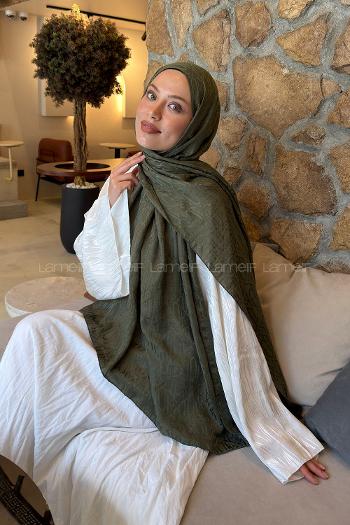 Khaki Cotton Fabric Printed Shawl