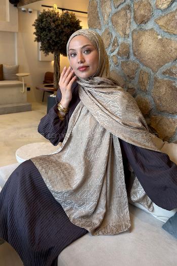 Dark Mink Cotton Fabric Printed Shawl