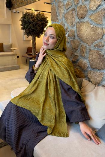 Oil Green Cotton Fabric Printed Shawl