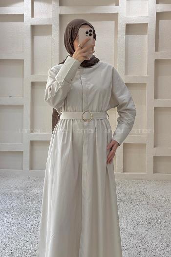 Stone Shirt Collar Cotton Dresess