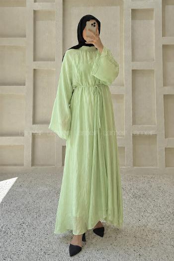 Green Neckband Cotton Dresess