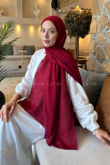Claret Red Cotton Fabric Printed Shawl