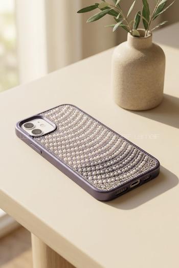 Lamelif iPhone 11 İnci ve Kristal Işıltısı Telefon Kılıfı