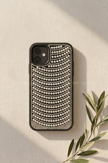 Lamelif iPhone 11 İnci ve Kristal Işıltısı Telefon Kılıfı