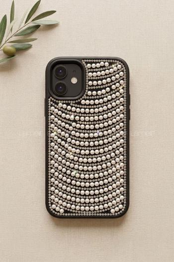 Lamelif iPhone 11 İnci ve Kristal Işıltısı Telefon Kılıfı