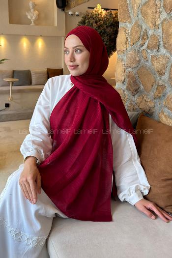Claret Red Cotton Fabric Printed Shawl