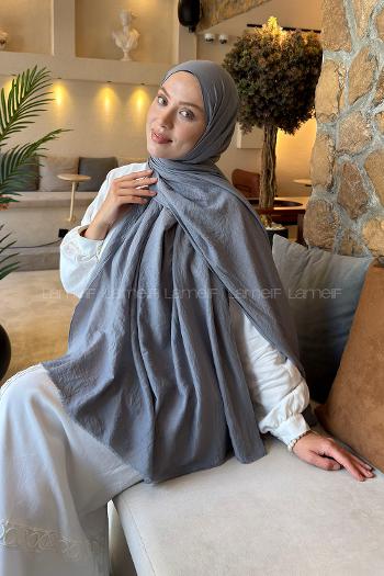Lamelif Organik Premium Şal Gri