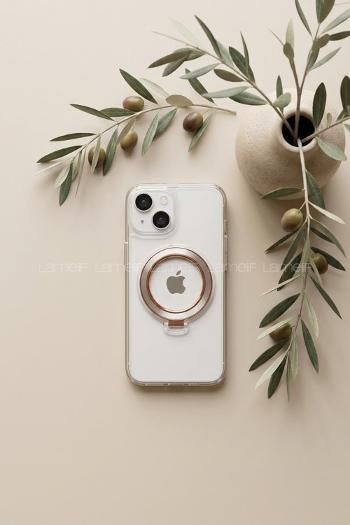 Lamelif İphone 13/14 Şeffaf Standlı Telefon Kılıfı
