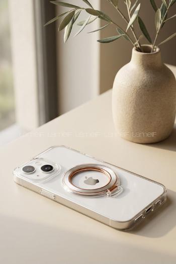 Lamelif İphone 13/14 Şeffaf Standlı Telefon Kılıfı
