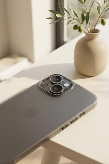 Lamelif İphone 15 Mat Kendinden Lensli Telefon Kılıfı