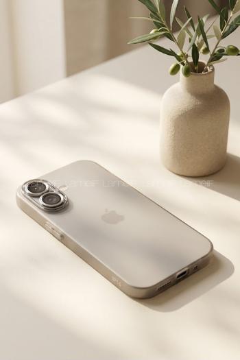 Lamelif İphone 16 Mat Kendinden Lensli Telefon Kılıfı