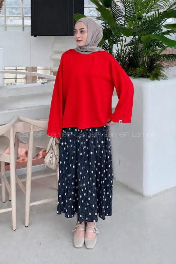 Lamelif Kol Armalı Sweatshirt Nar Çiçeği