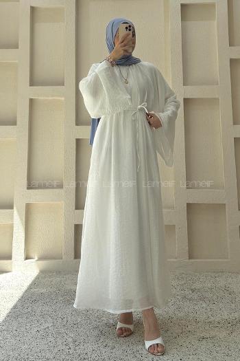 White Neckband Cotton Dresess
