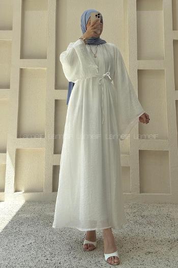 White Neckband Cotton Dresess