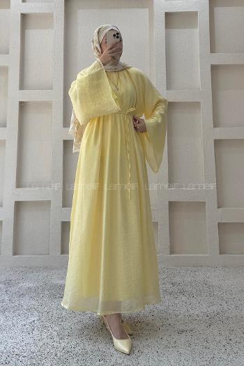 Yellow Neckband Cotton Dresess