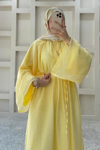 Yellow Neckband Cotton Dresess