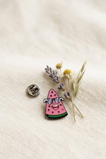 Pink Iron Brooch