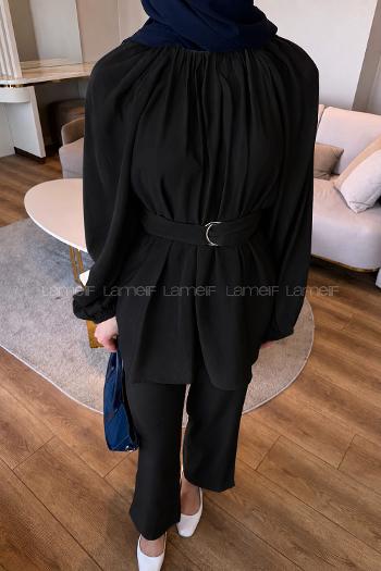 Lamelif Modal Takım Siyah
