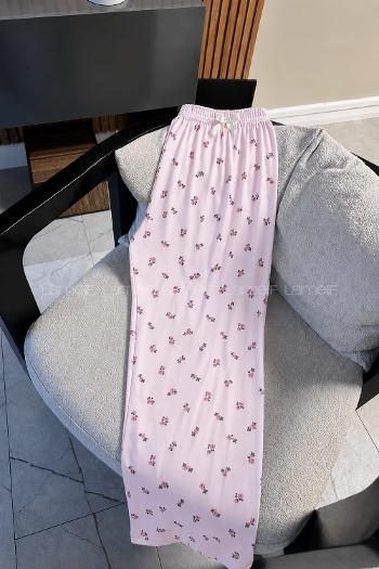 Lamelif Milan Kumaş Çiçekli Pijama Altı