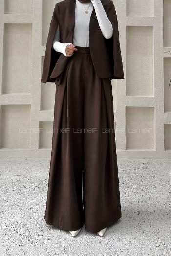 Bitter Brown Cotton High Waist Comfortable Pants