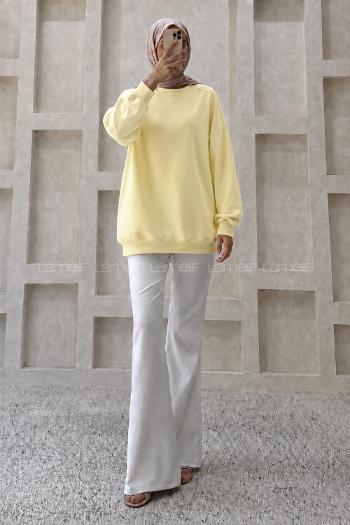 Lamelif Oversize Sweatshirt Sarı