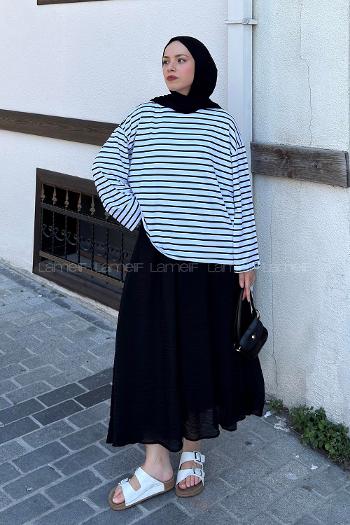 White Crew Neck Long Arm Without Accessories Viscose Unprinted Blouse