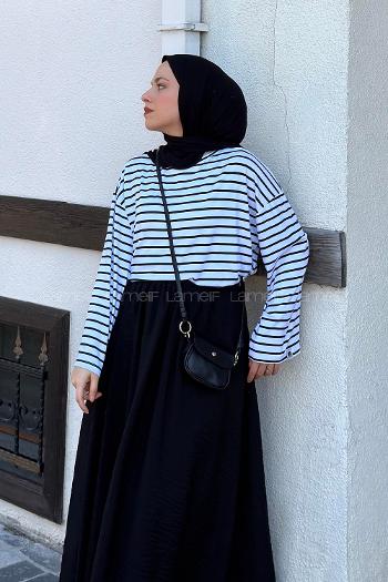 White Crew Neck Long Arm Without Accessories Viscose Unprinted Blouse