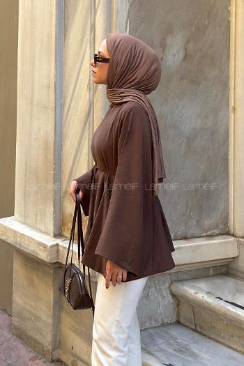 Brown Crew Neck Modal Unprinted Tunic