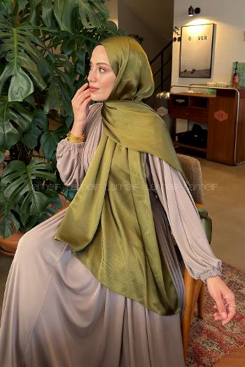 Lamelif Janjan Şal Asker Yeşili