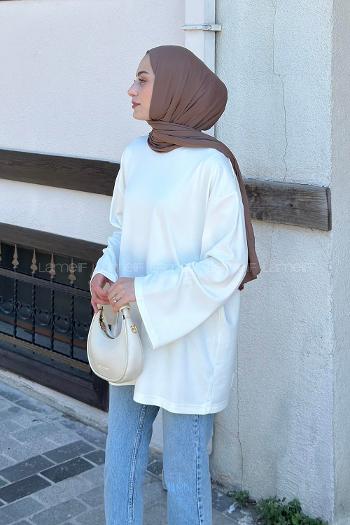 Ecru Crew Neck Modal Oysho Tunic