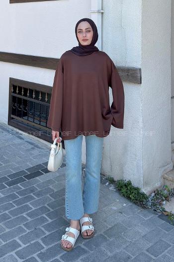 Brown Crew Neck Modal Oysho Tunic