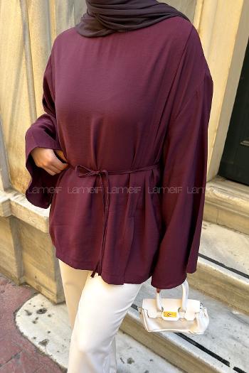 Plum Crew Neck Modal Unprinted Tunic