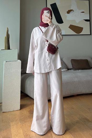 Stone Shirt Collar Long Arm Buttoned Polyester Naylon Regular Trousers Suit
