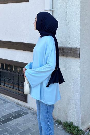 Baby Blue Crew Neck Modal Oysho Tunic