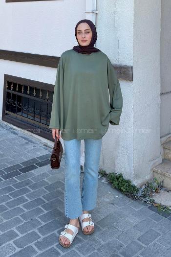 Lamelif Oysho Modal Basic Tunik  Haki