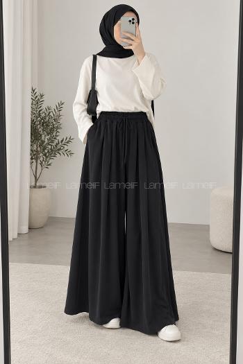 Black Modal High Waist Pants
