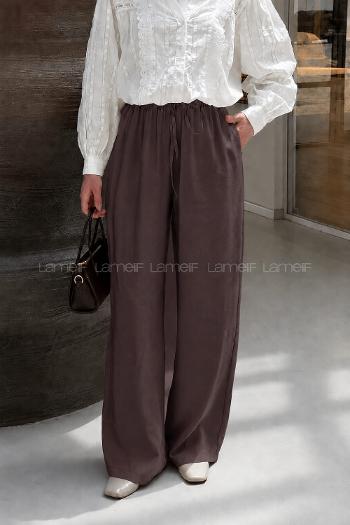 Bitter Brown Regular Trousers High Waist Regular Cut Bottom Tracksuit