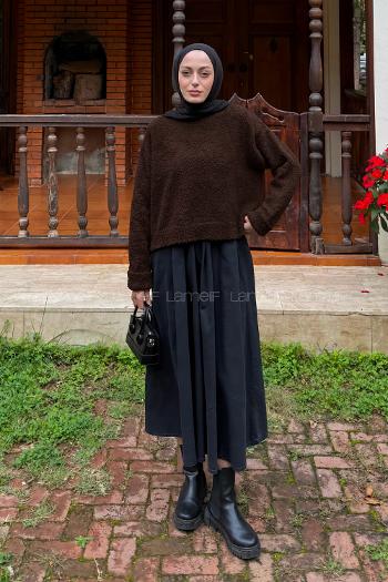 Lamelif Buklet Basic Kazak Acı Kahve