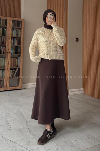 Lamelif Selanik Örgü Hırka Ekru